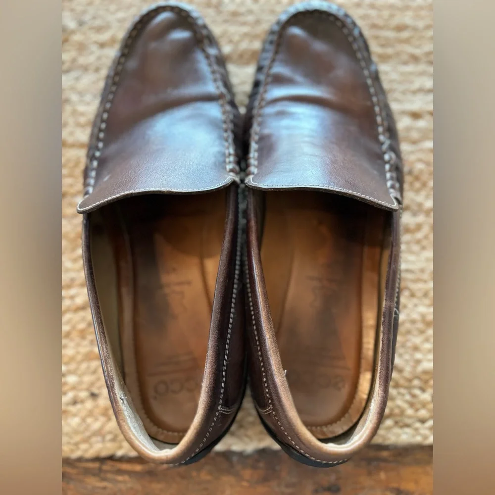 Ecco Moc 2Classic Leather Mens Driving Loafers slip on Size 47 12-12.5‎ …